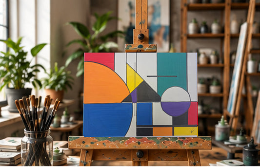 convergence — digitally staged easel presentation; original artwork sold unframed
