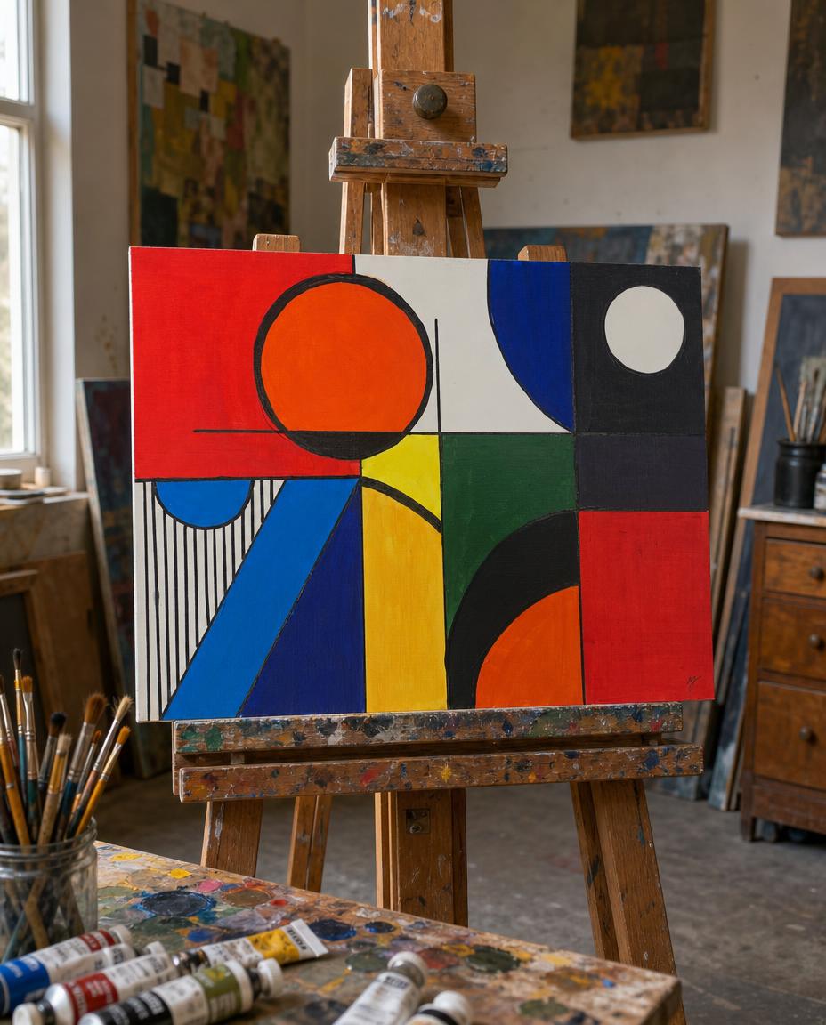 sunset — digitally staged easel presentation, frame not included
