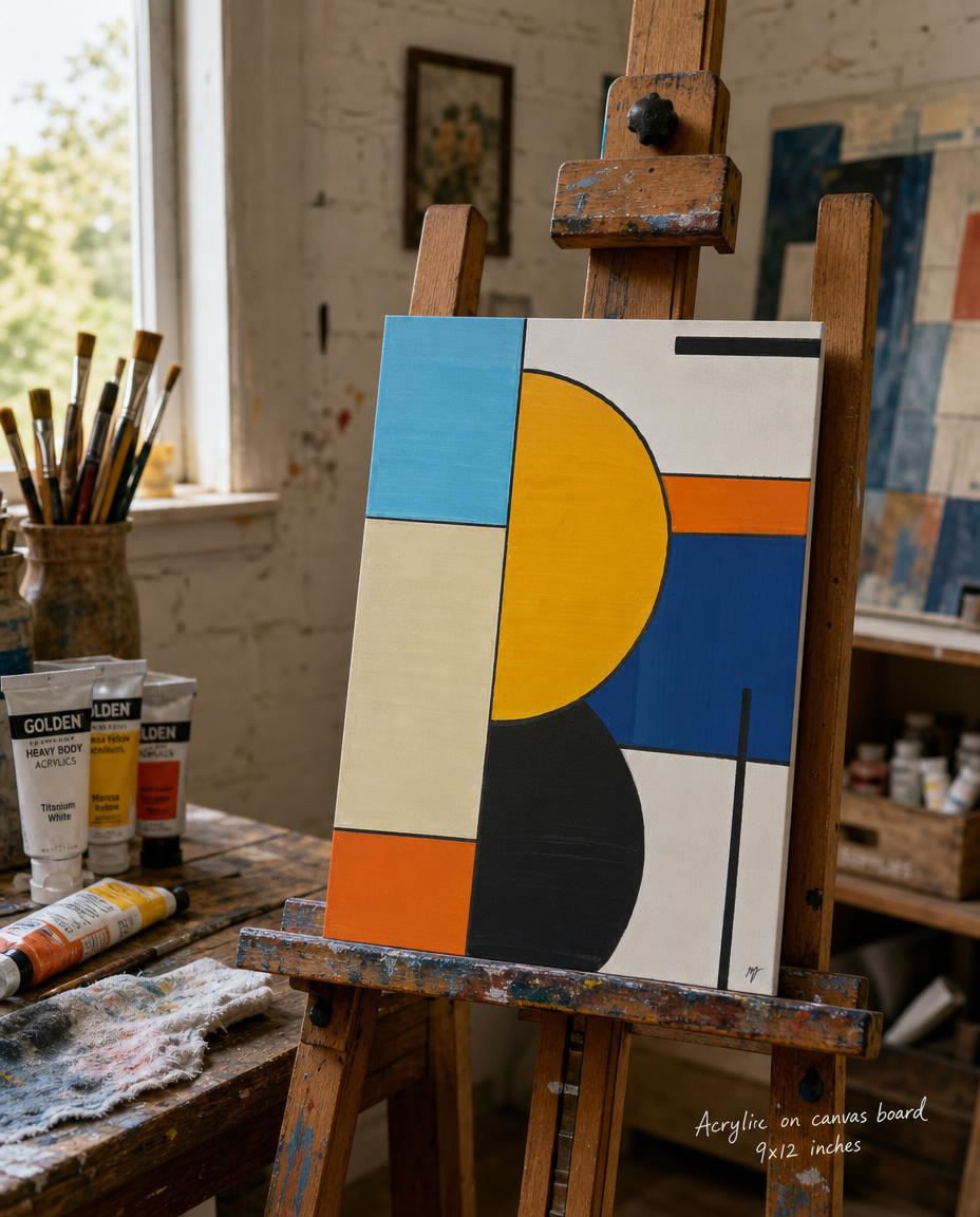 Eclipse Fields — Original Geometric Abstract Painting