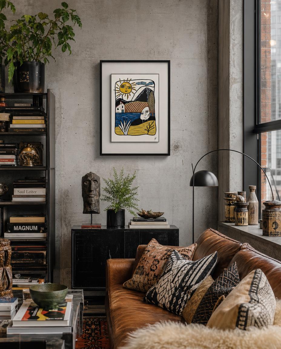 Homestead — Original Abstract Folk Painting