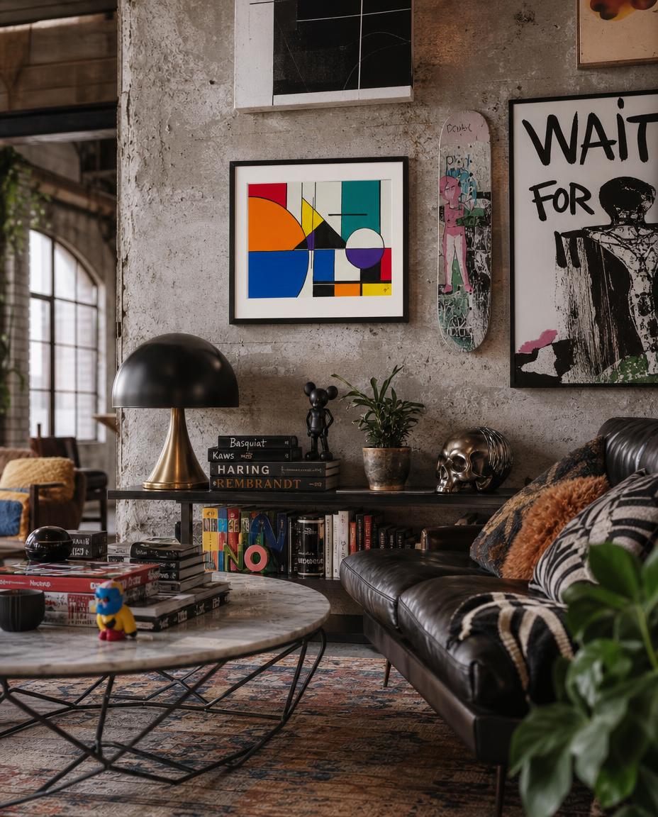 convergence — digitally staged loft presentation; artwork sold unframed