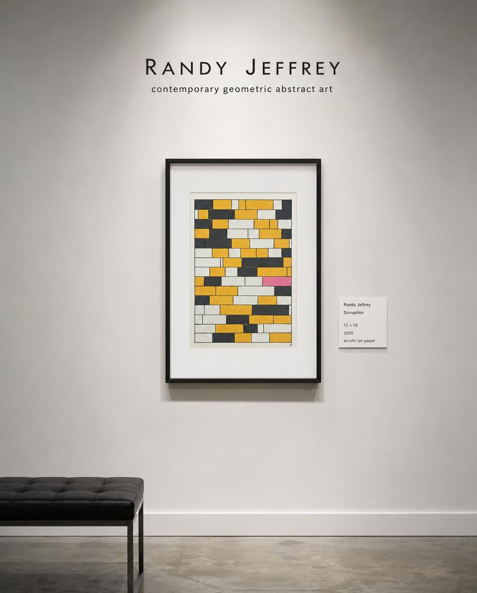 disruption — digitally staged gallery presentation; artwork sold unframed
