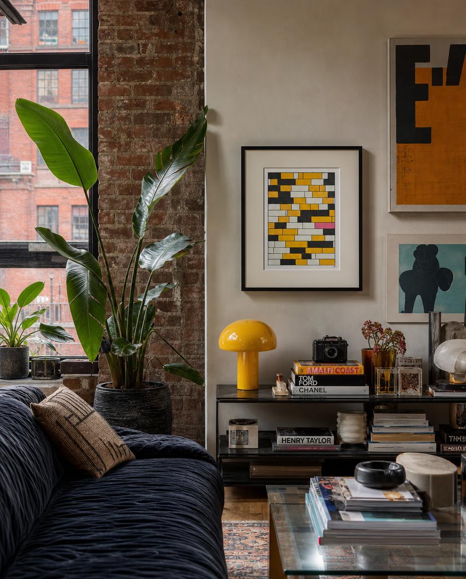disruption — digitally staged loft presentation; artwork sold unframed