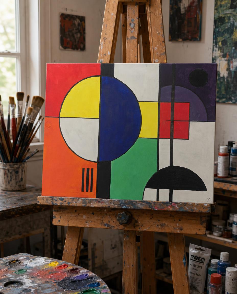 full assembly — digitally staged easel presentation, frame not included