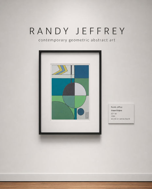 green eclipse — digitally staged gallery presentation, frame not included