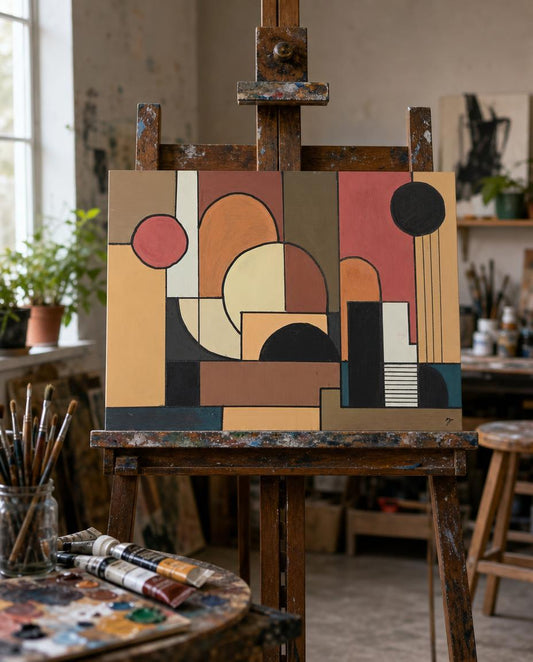 measured orbits — digitally staged easel presentation, frame not included