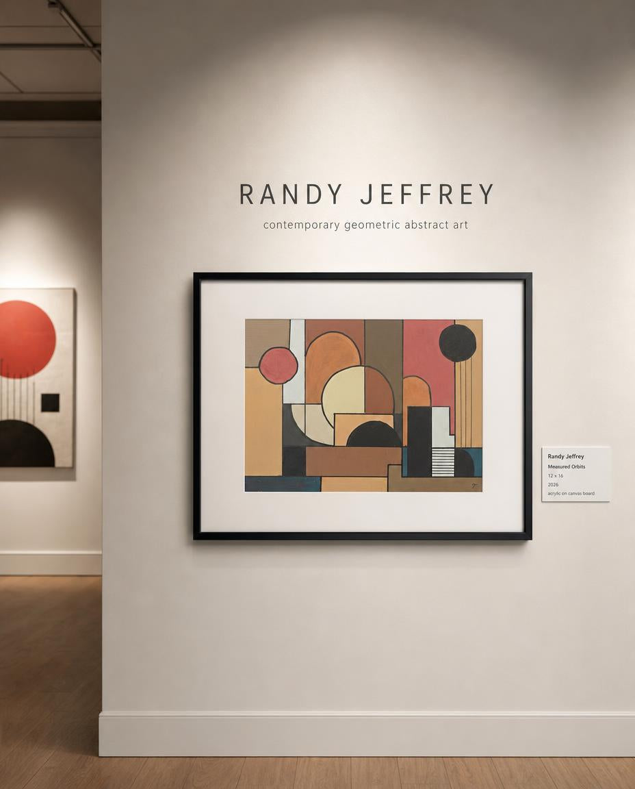 measured orbits — digitally staged gallery presentation, frame not included