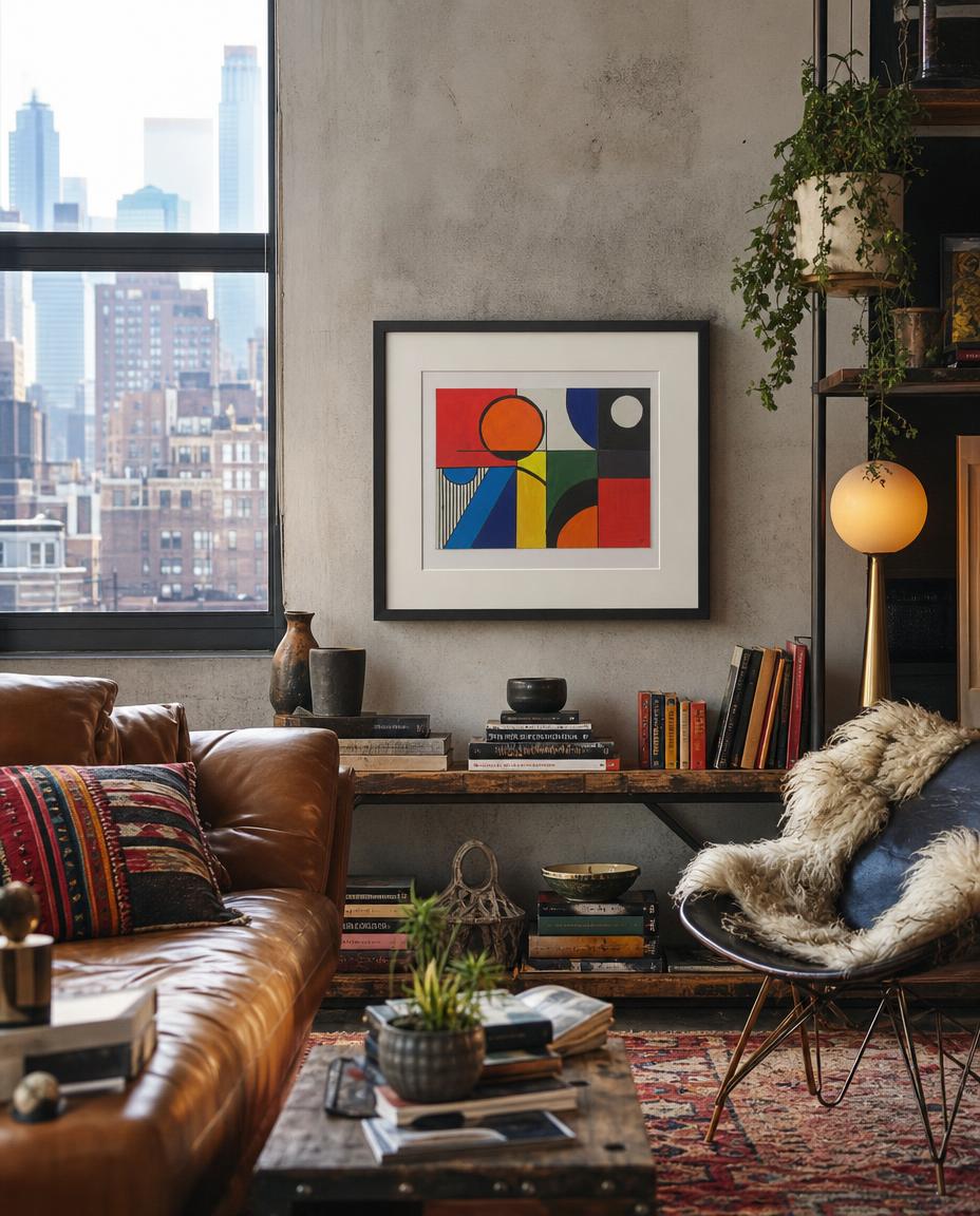 sunset — digitally staged loft presentation, frame not included