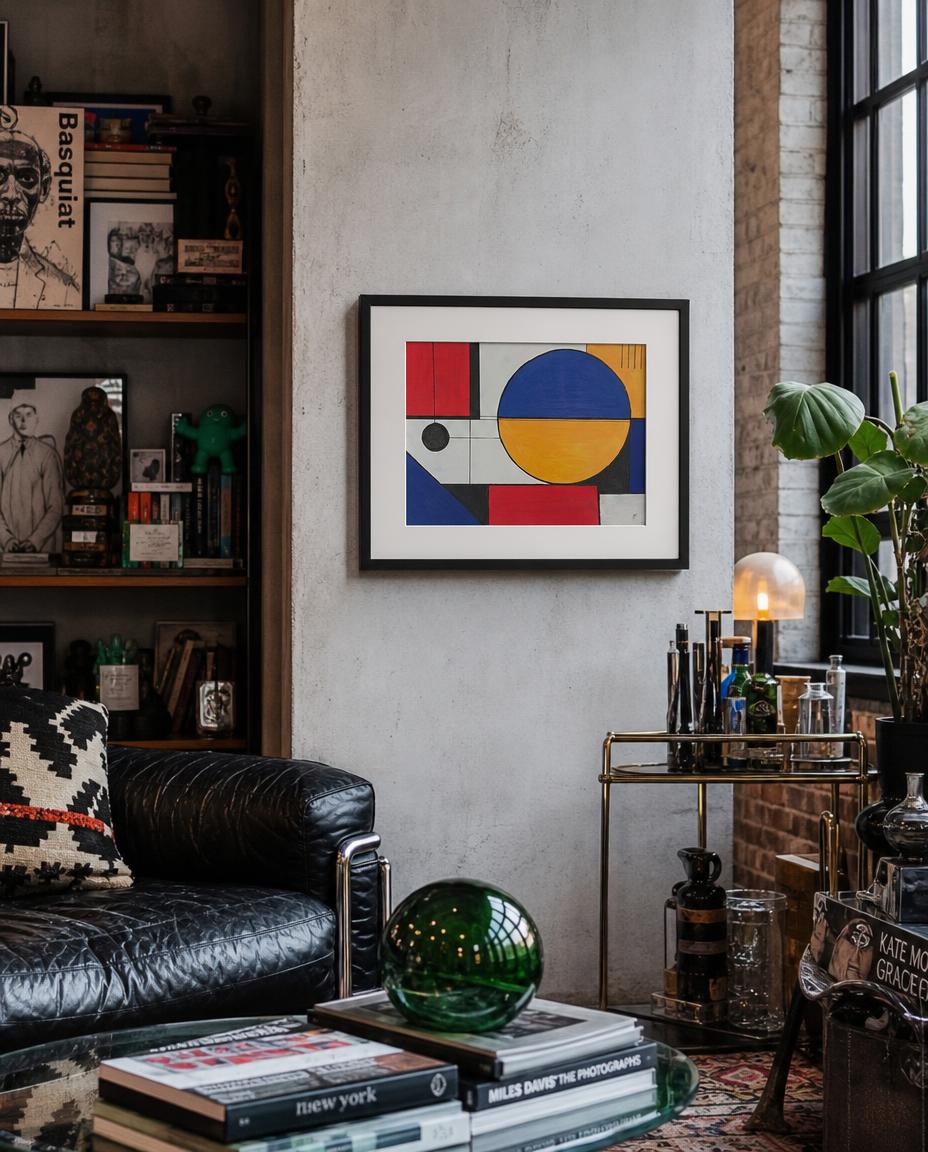 the lineage — digitally staged loft presentation, frame not included